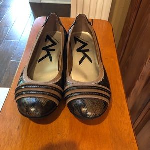 Anne Klein Sport flats, snake skin pattern